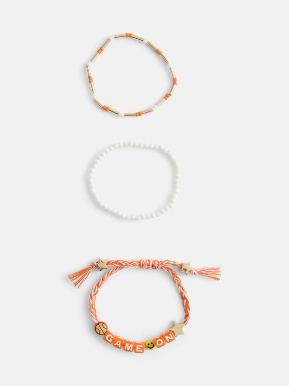 Women's Game Day Beaded Stretch and Slide Bracelet Set, 3 Piece