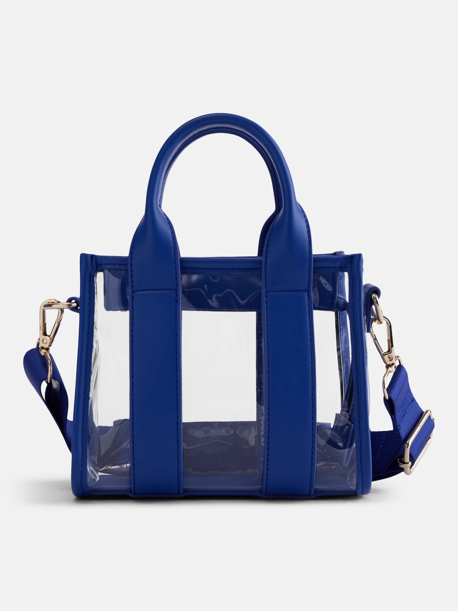 No Boundaries Women's Game Day Clear Boxy Mini Tote Bag, Cobalt