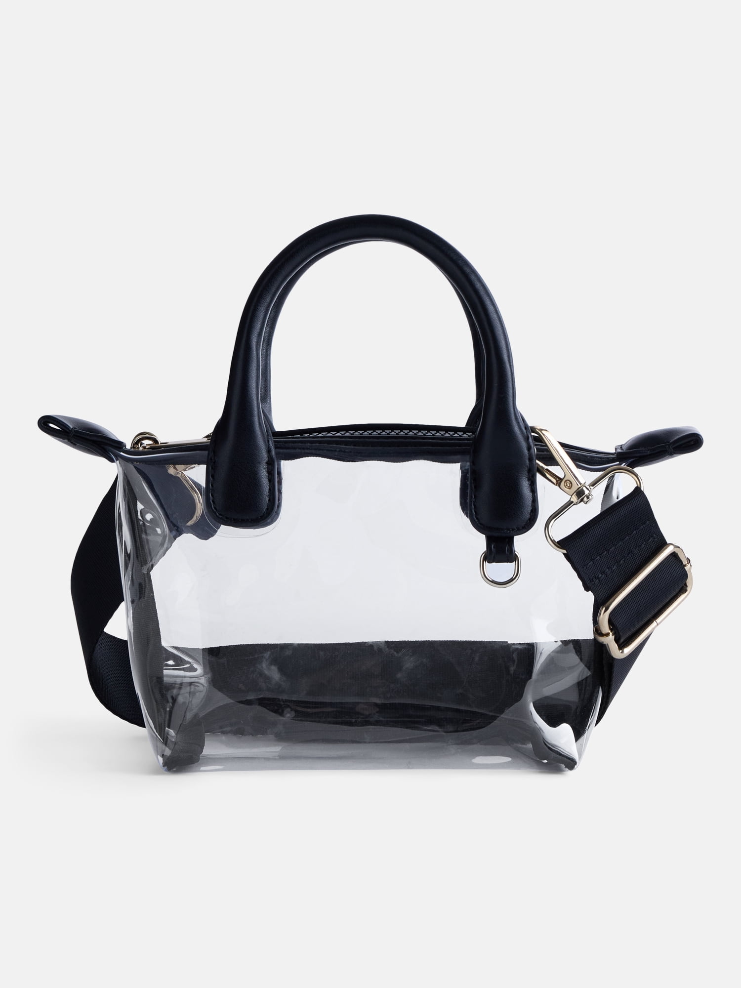 No Boundaries Women's Game Day Clear Mini Tote Bag, Black