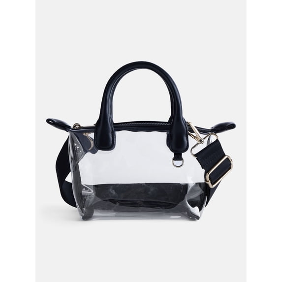 No Boundaries Women's Game Day Clear Mini Tote Bag, Black