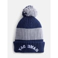 thumbnail image 1 of No Boundaries Women's Game Day Beanie Hat, Navy, 1 of 3