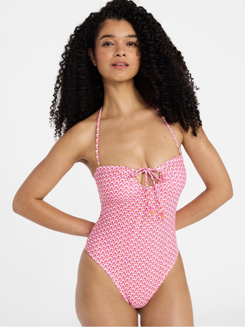 No Boundaries Keyhole One-Piece Swimsuit, Women's XXS-XXL