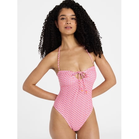 No Boundaries Keyhole One-Piece Swimsuit, Women's XXS-XXL