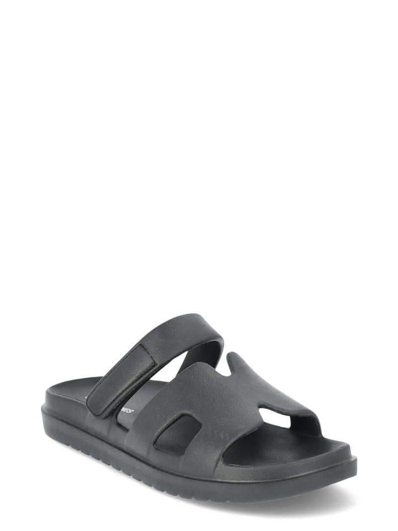 No Boundaries Women's Geo Slide Sandals, EVA slip-on with open toe