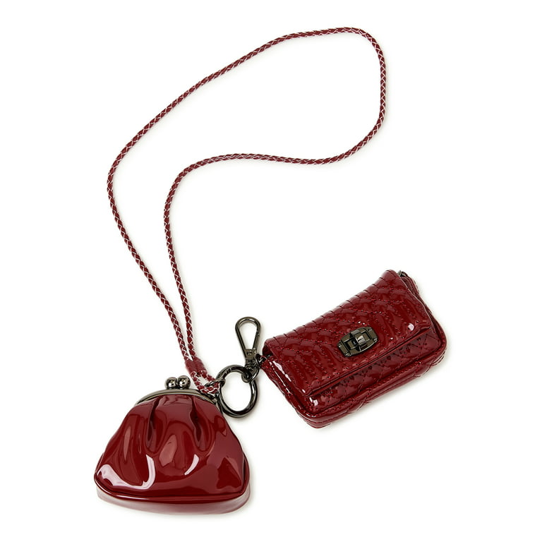 No Boundaries Women's Gifting Micro Mini Crossbody Handbag & Kisslock Red