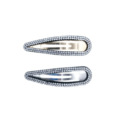 No Boundaries Women's Glasstone Hair Clip Set, 2 Pack, White