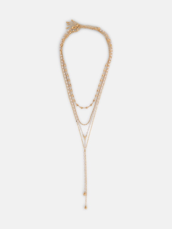 Women's Gold Tone Beaded Necklaces Set, 4 Piece