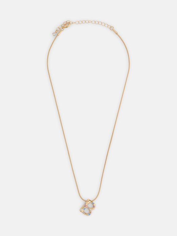 Women's Gold Tone Initial Letter B Necklace with Faux Crystals