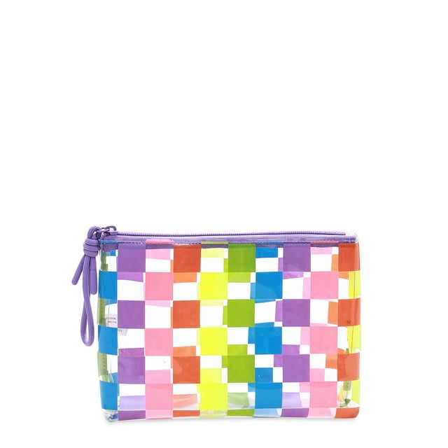 No Boundaries Women's Graphic Beach Pouch - Rainbow Checker