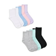 No Boundaries Women's Graphic Shortie Crew Socks, 10-Pack, Shoe Size 4-10