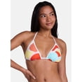 thumbnail image 1 of No Boundaries Groovy Print Triangle Bikini Swim Top, Women's XXS-XXL, 1 of 5