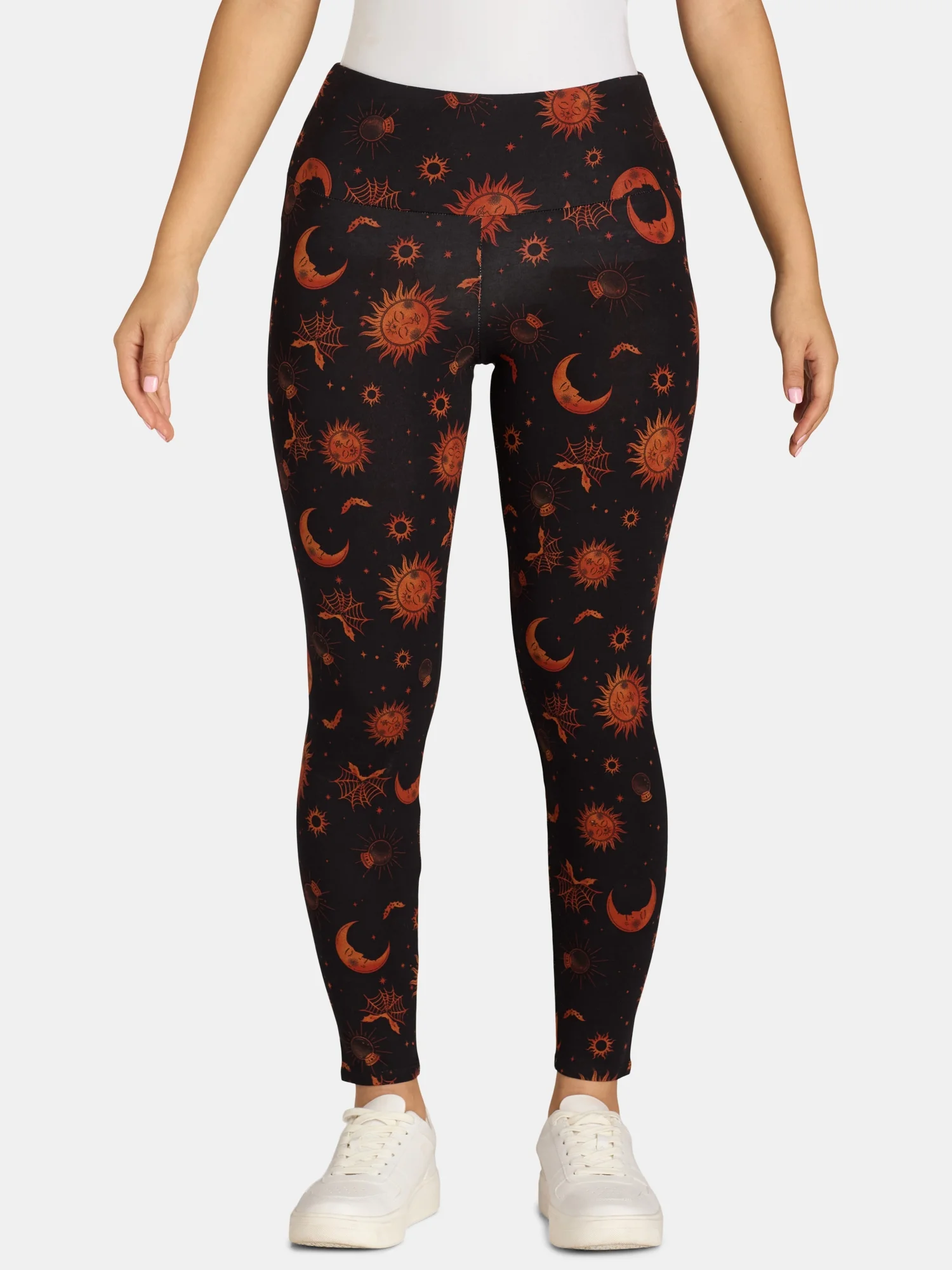 Women Fashion Leggings Halloween Graveyard Pumpkin Printed