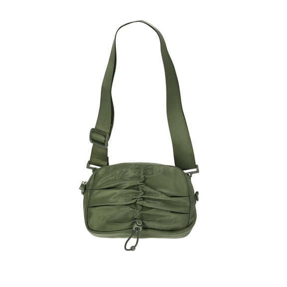 No Boundaries Women's Hands Free Belt Bag with Bungee Toggle, Olive
