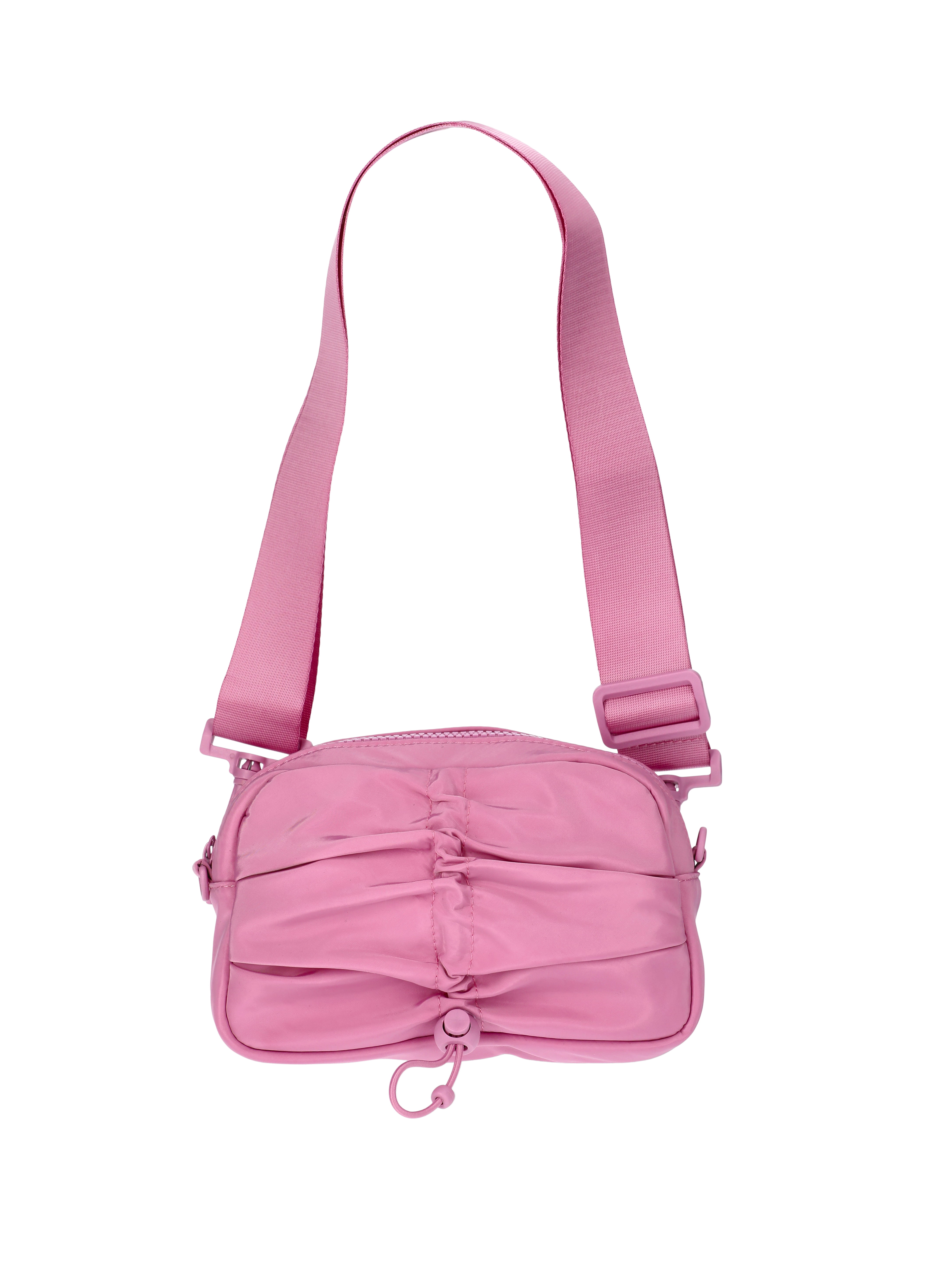 No Boundaries Women's Hands Free Belt Bag with Bungee Toggle, Rosy