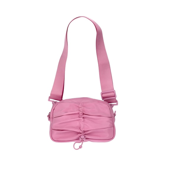 No Boundaries Women's Hands Free Belt Bag with Bungee Toggle, Rosy LilaC