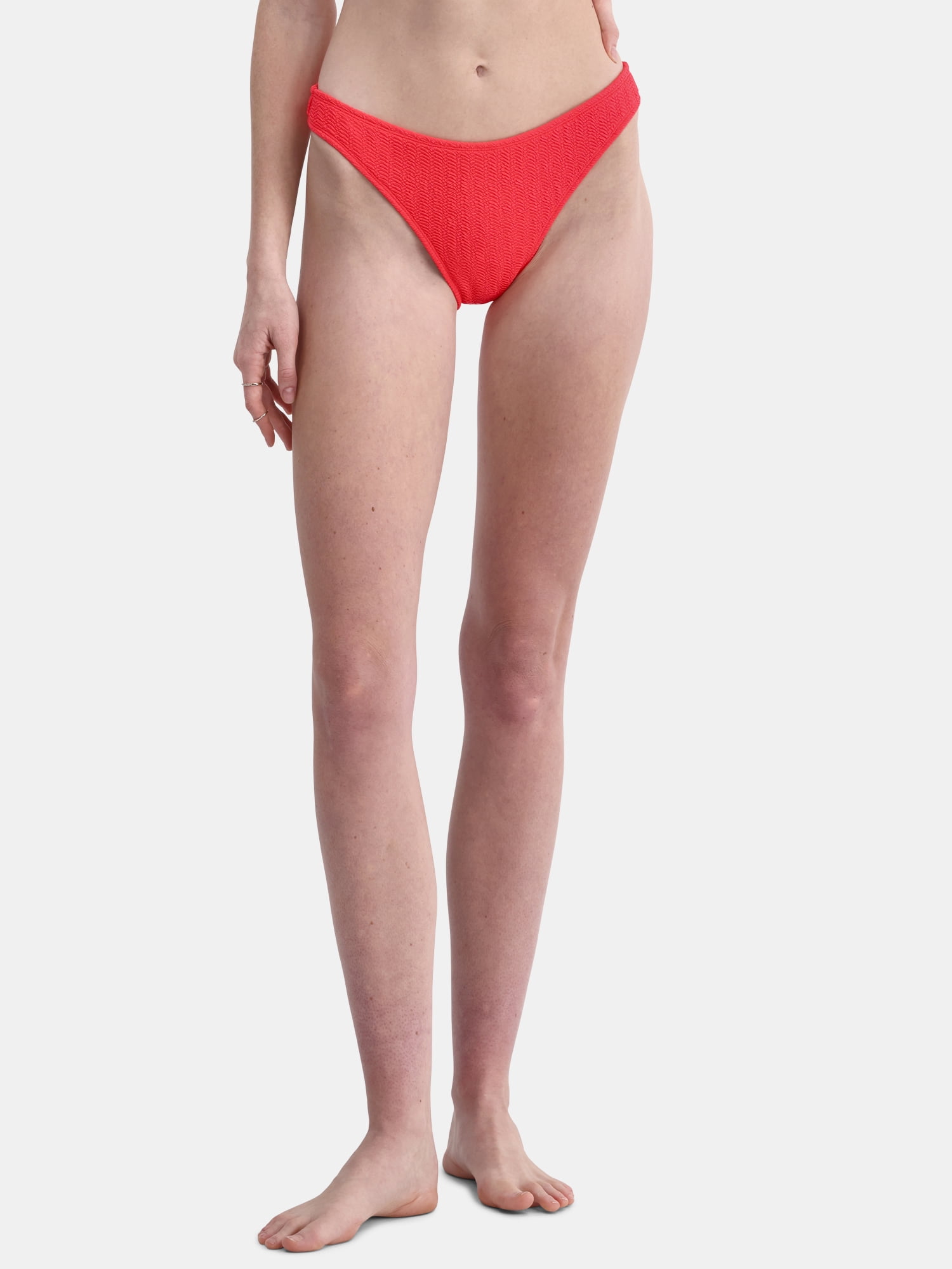 No Boundaries Women's Herringbone Crinkle Bikini Bottoms, Sizes XXS-XXL