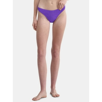 No Boundaries Women's Herringbone Crinkle Bikini Bottoms, Sizes XXS-XXL