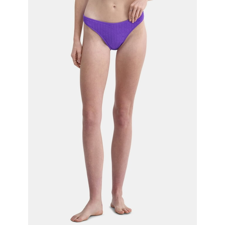 No Boundaries Women's Herringbone Crinkle Bikini Bottoms