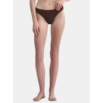 No Boundaries Women's Herringbone Crinkle Bikini Bottoms, Sizes XXS-XXL