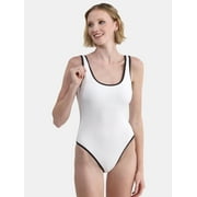 No Boundaries Women's Herringbone Crinkle One Piece Swimsuit, Sizes XXS-XXL