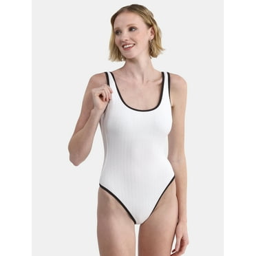 No Boundaries Women's Herringbone Crinkle One Piece Swimsuit, Sizes XXS-XXL