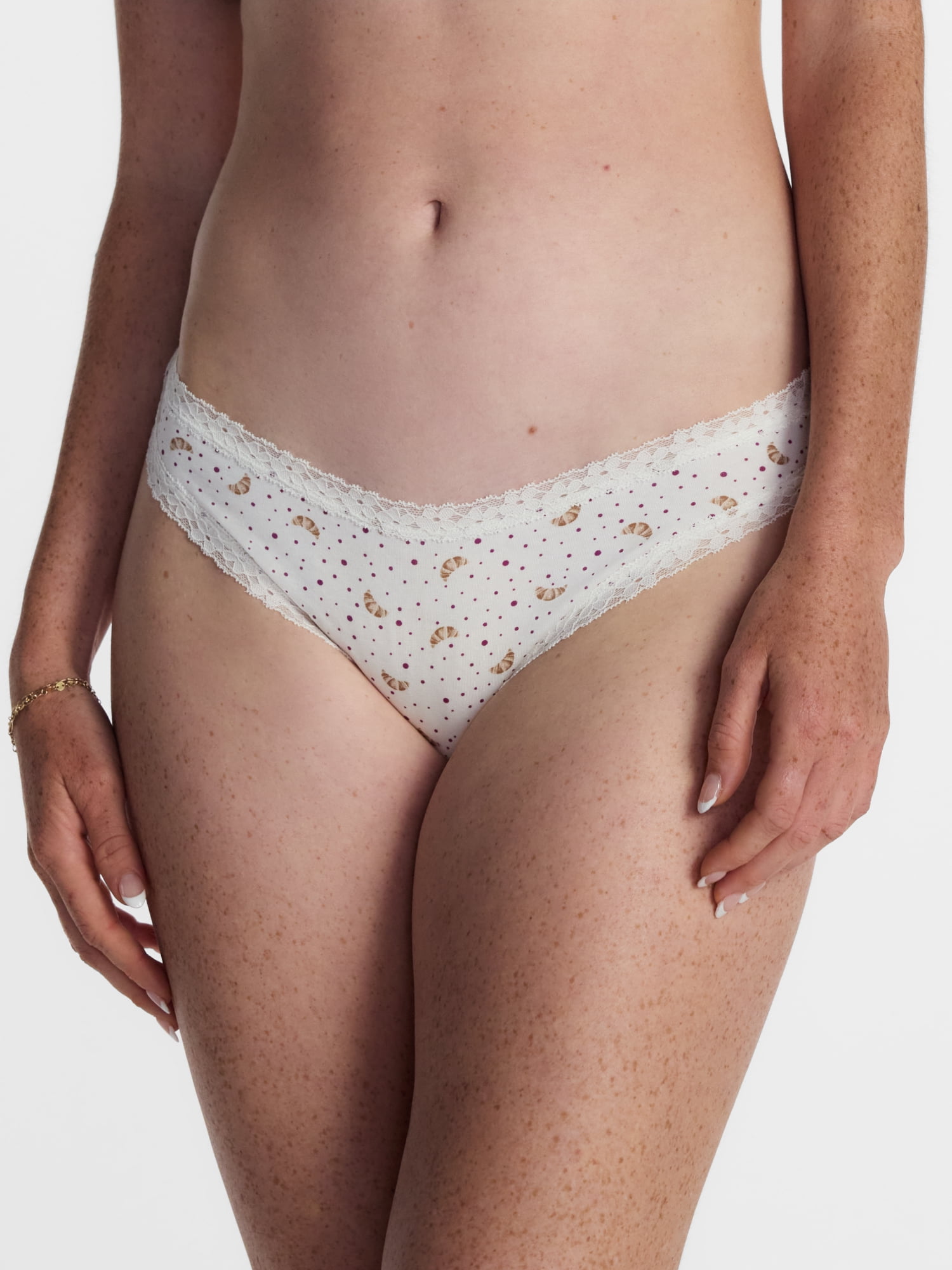 No Boundaries Cotton Blend Lace Hi Cut Bikini Panties, Women's XS-XXXL
