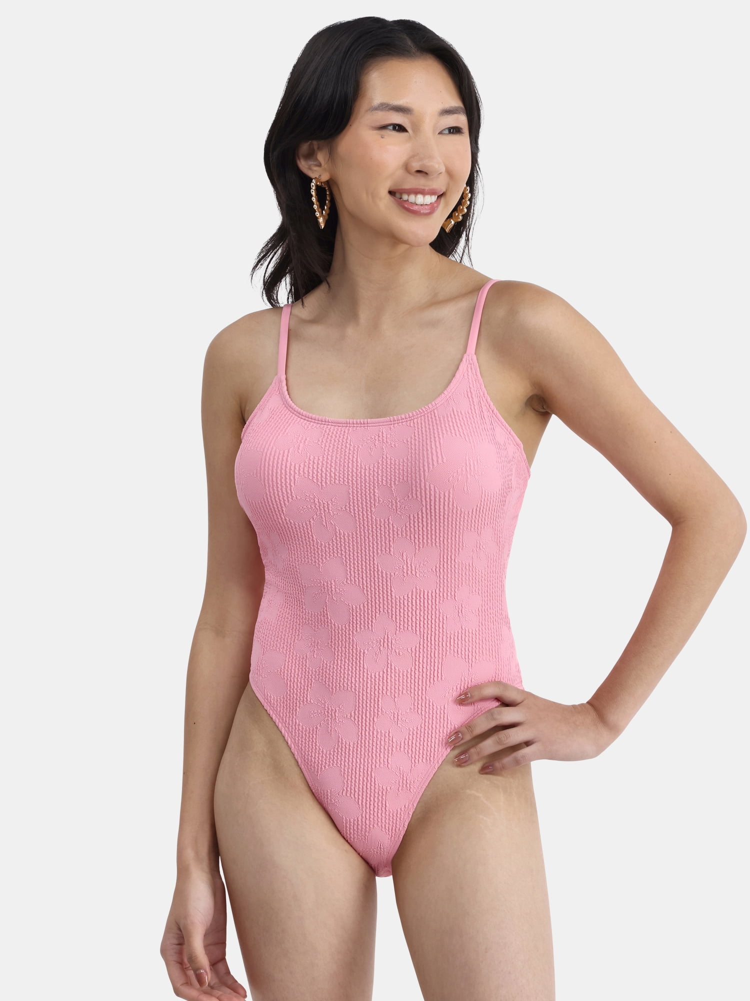 No Boundaries women's Hibiscus Tie-Back Monokini - Walmart.com