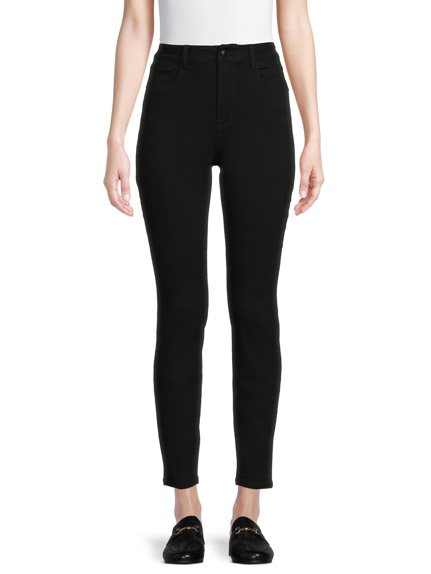 No Boundaries Women's High Rise Skinny Jeans, Black, 15