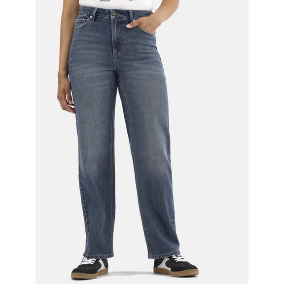 No Boundaries High-Rise Straight Leg Jeans, 28", 30”, 32" Inseams, Women's and Women's Plus Sizes 00-24W