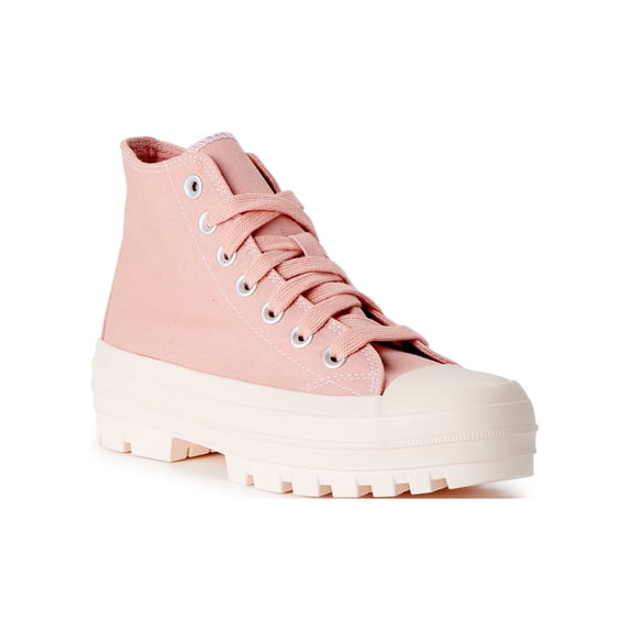No Boundaries Women's High Top Canvas Lug Sneakers