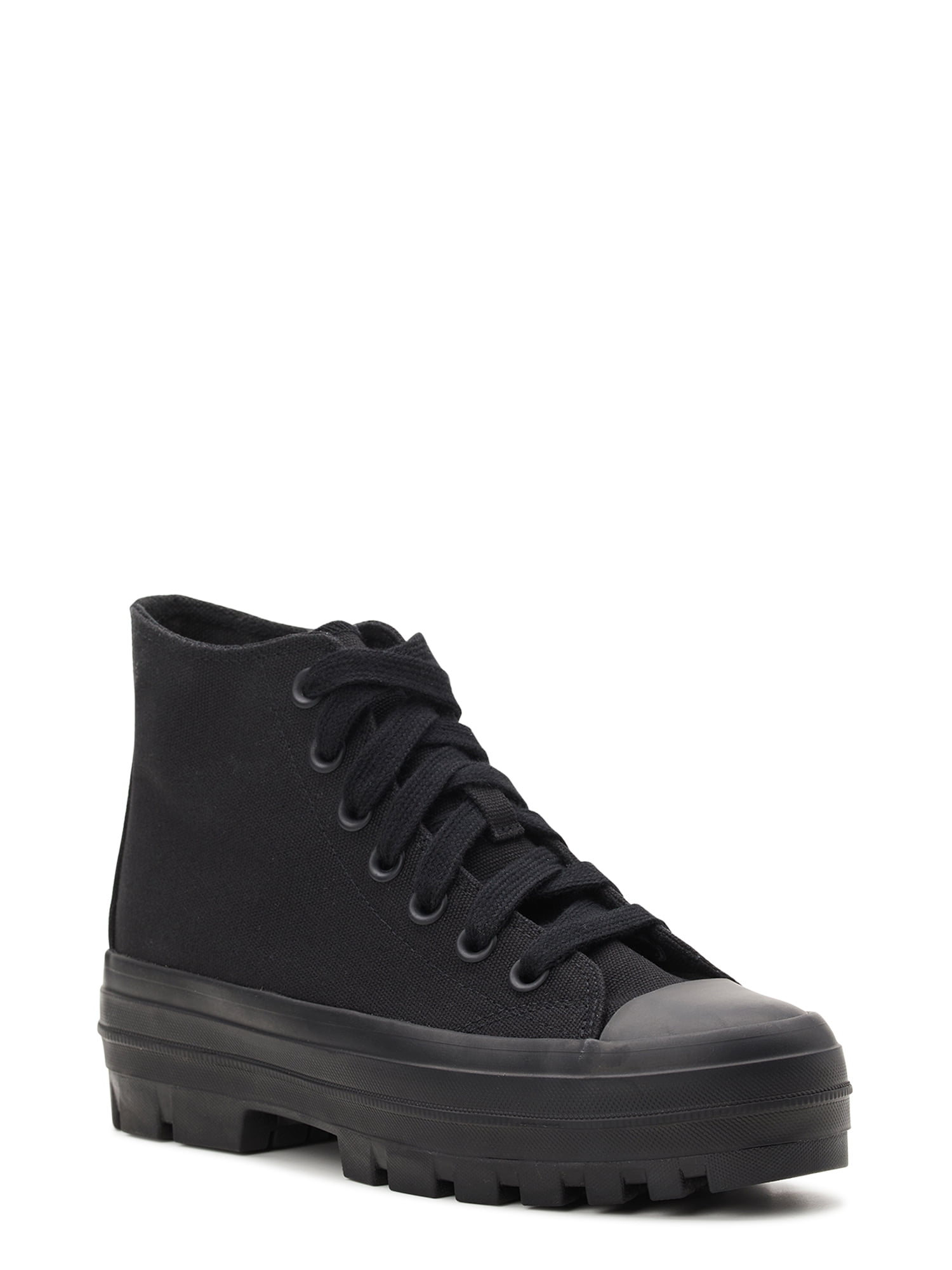 No Boundaries Women's High Top Canvas Lug Sneakers