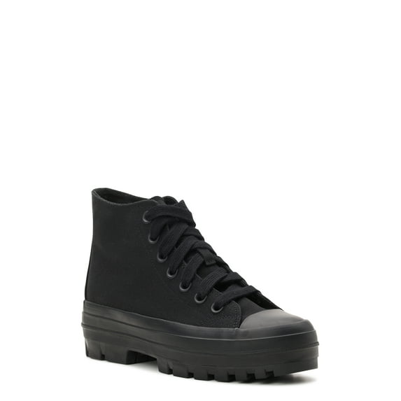 No Boundaries Women's High Top Canvas Lug Sneakers