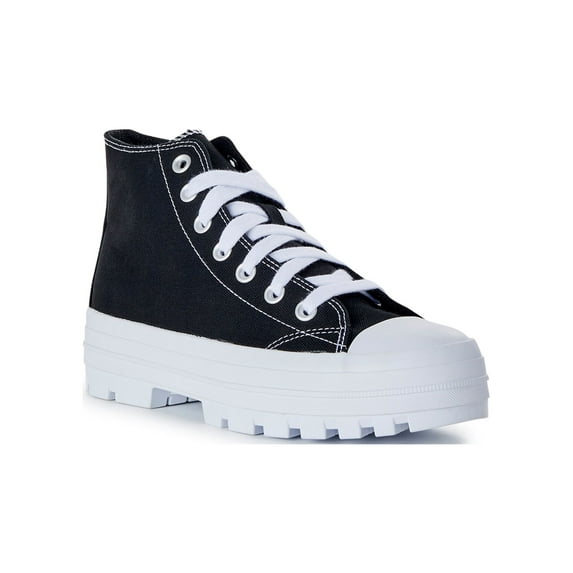 No Boundaries Women's High Top Canvas Lug Sneakers