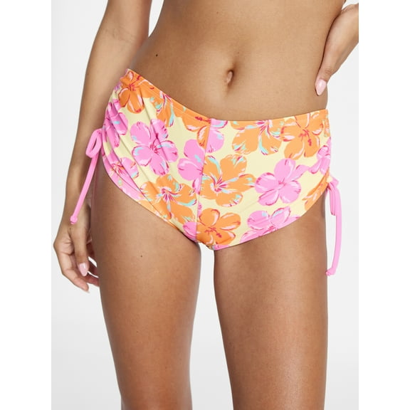 No Boundaries Hilo Hibiscus Bikini Boyshorts, Women's XXS-XXL