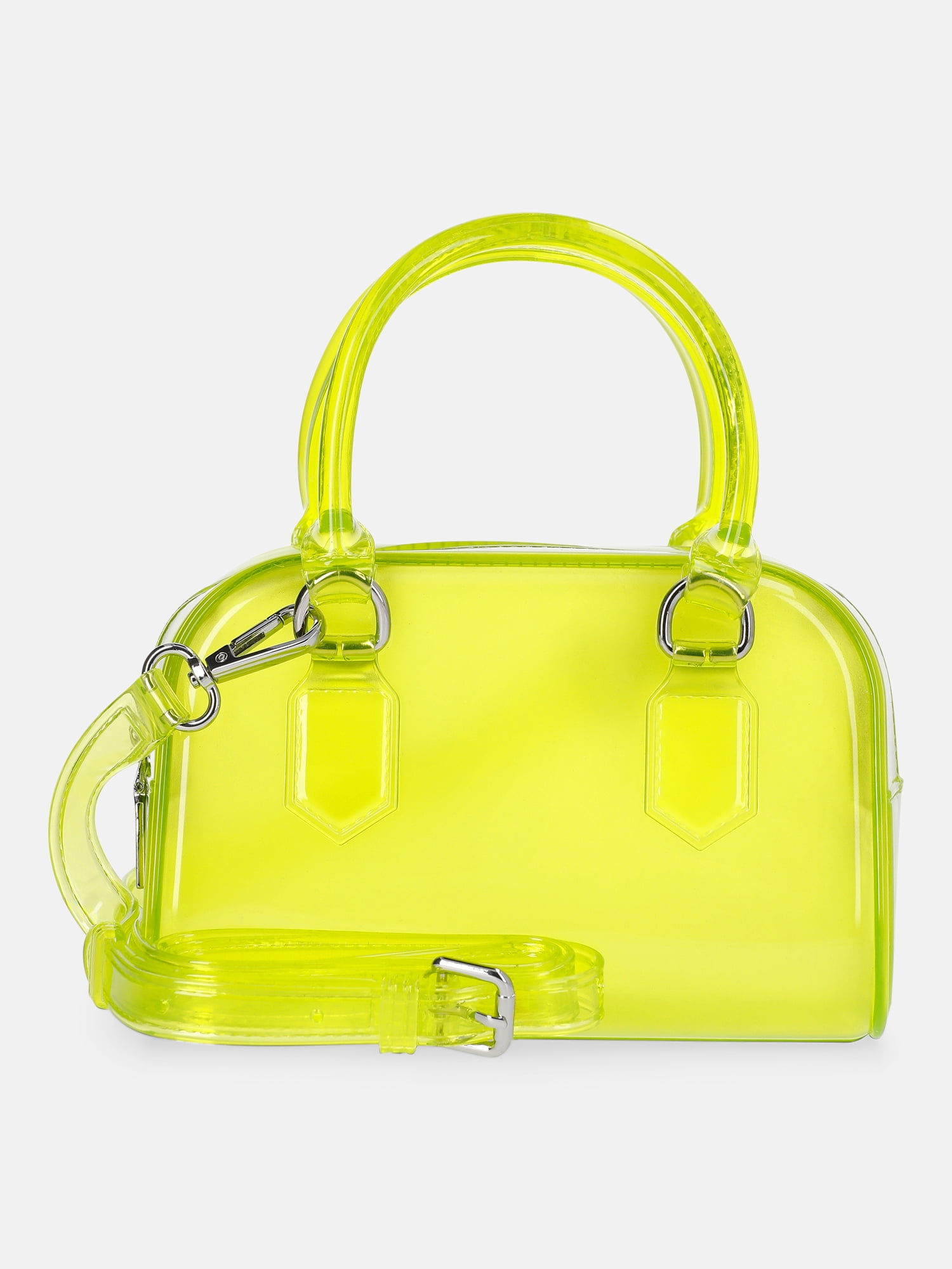 No Boundaries Women's Jelly Top Handle Mini Bag, Soft Sulfur