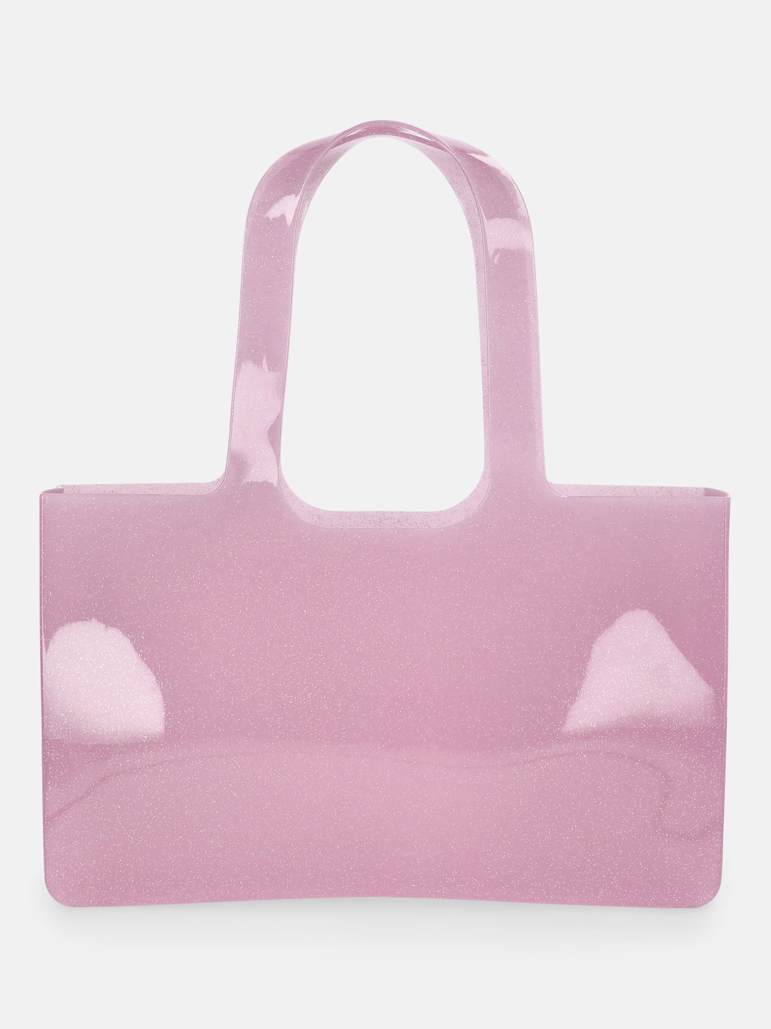No Boundaries Women's Jelly Tote Bag, Pink Glitter
