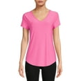 thumbnail image 1 of No Boundaries Women's Junior's Brushed V-Neck Short Sleeve T-Shirt, 1 of 5