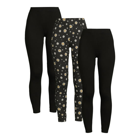 No Boundaries Women's Juniors Ankle Leggings 3-pack