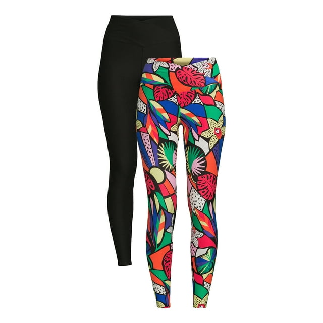 No Boundaries Women's Juniors Crossover Waistband Leggings, 2Pack