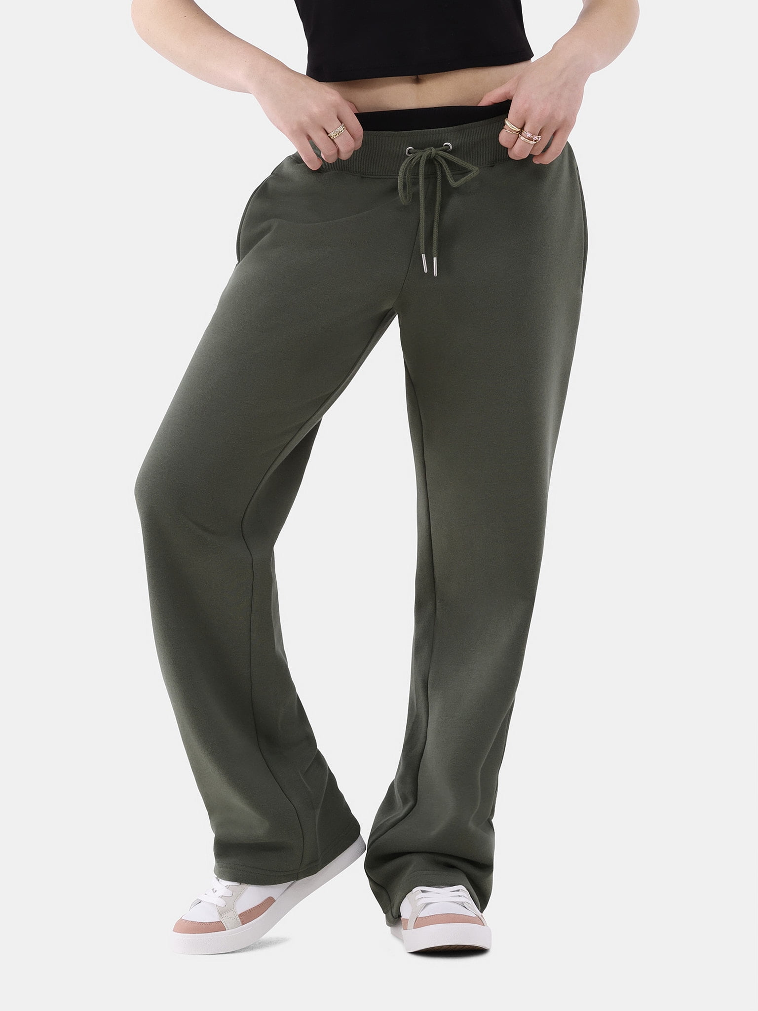 No Boundaries Double Waistband Sweatpants 31 Inseam 2 Pack Women s Walmart