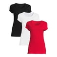 thumbnail image 1 of No Boundaries Women's Juniors Everyday Short Sleeve T-Shirt, 3-Pack, 1 of 5