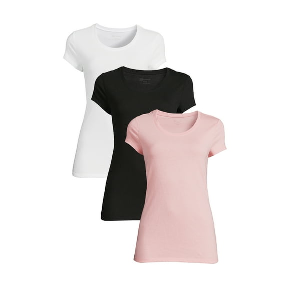 No Boundaries Women's Juniors Everyday Short Sleeve T-Shirt, 3-Pack