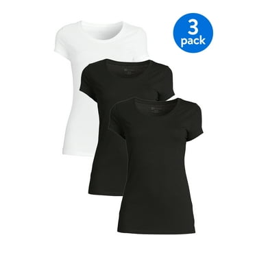 No Boundaries Women's Juniors Everyday Short Sleeve T-Shirt, 3-Pack