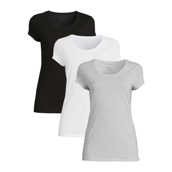 No Boundaries Women's Juniors Everyday Short Sleeve T-Shirt, 3-Pack