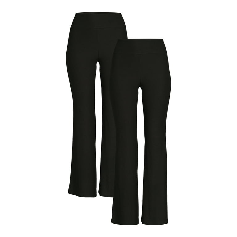 No Boundaries Women's Juniors Flare Pants, 2-Pack, 32 Inseam, Sizes S-3XL  