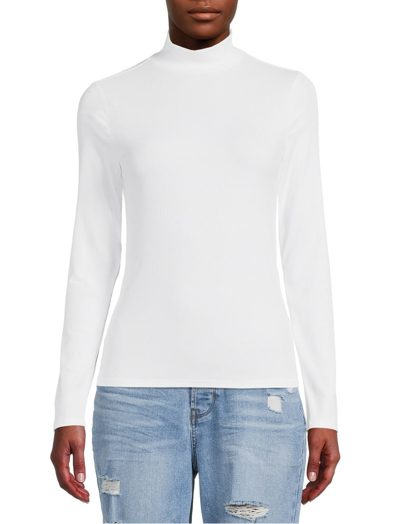 サイズ3 Marble Print Jersey High Neck No Boundaries Women's Juniors Long Sleeve Mock Neck Top