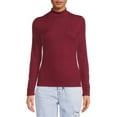 thumbnail image 1 of No Boundaries Women's Juniors Long Sleeve Mock Neck Top, Sizes XS-3XL, 1 of 5