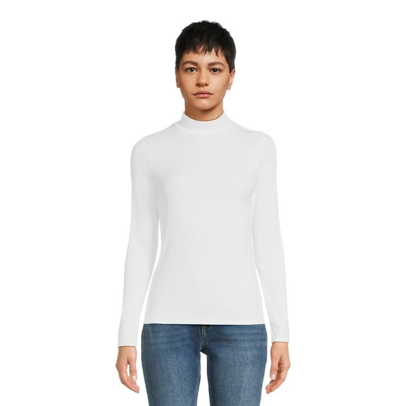No Boundaries Women's Juniors Long Sleeve Mock Neck Top, Sizes XS-3XL
