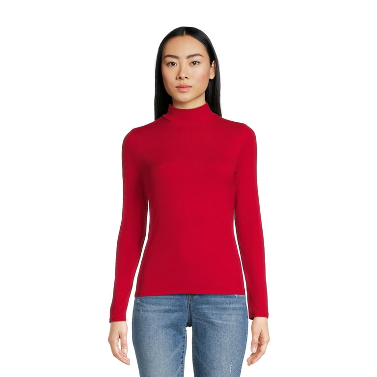 No Boundaries women's Long Sleeve Mock Neck Top XS-3XL