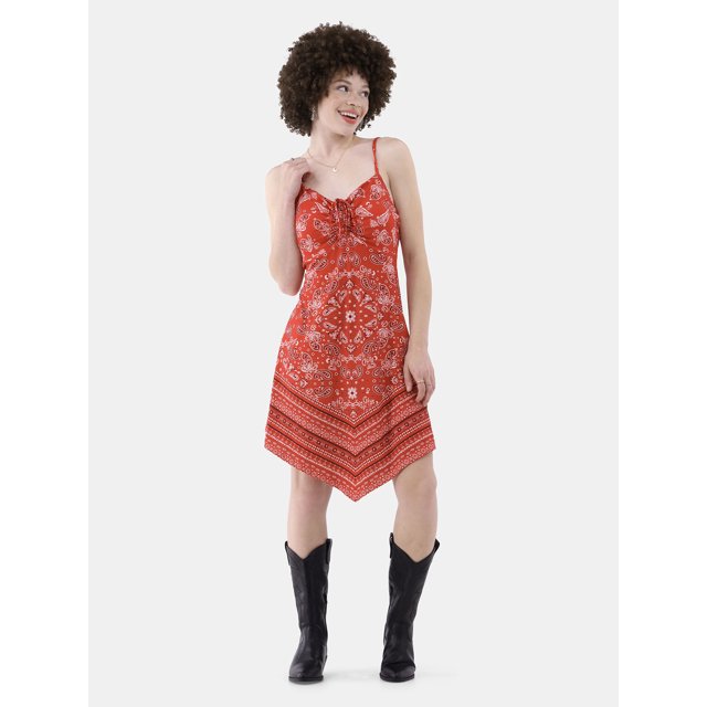 No Boundaries Hanky Hem Dress, Women’s and Women's Plus - Walmart.com